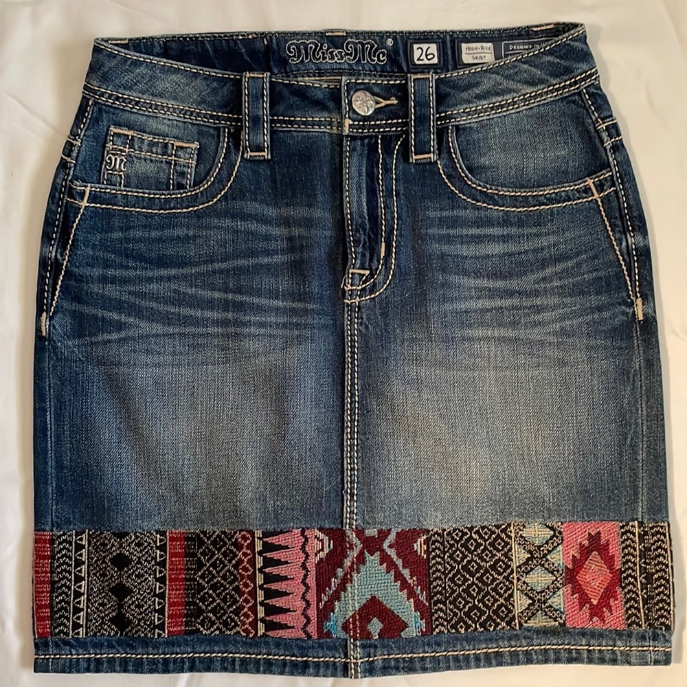 Miss Me size 26 mid length denim skirt
